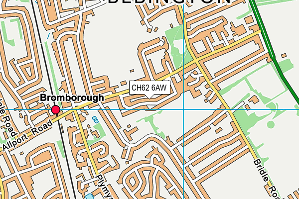 CH62 6AW map - OS VectorMap District (Ordnance Survey)