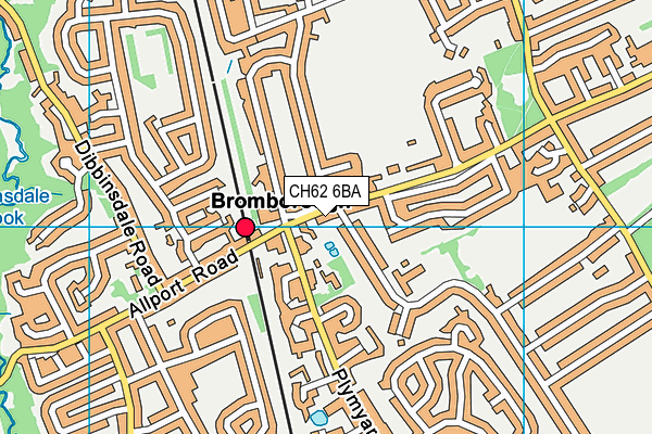 CH62 6BA map - OS VectorMap District (Ordnance Survey)
