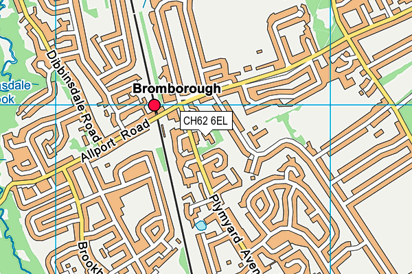 CH62 6EL map - OS VectorMap District (Ordnance Survey)