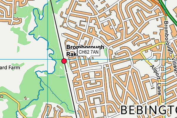 Bromborough Recreation Ground map (CH62 7AN) - OS VectorMap District (Ordnance Survey)