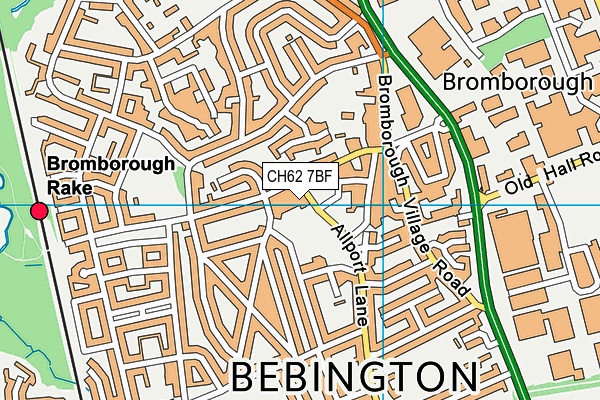 CH62 7BF map - OS VectorMap District (Ordnance Survey)