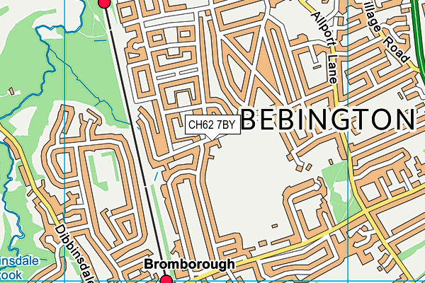 CH62 7BY map - OS VectorMap District (Ordnance Survey)