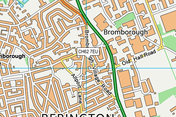 CH62 7EU map - OS VectorMap District (Ordnance Survey)