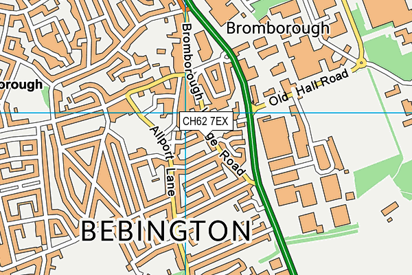 CH62 7EX map - OS VectorMap District (Ordnance Survey)