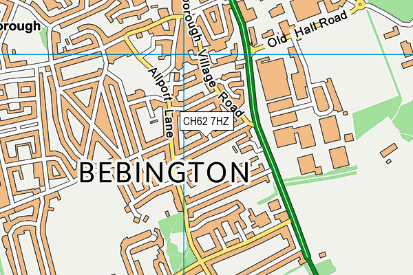 CH62 7HZ map - OS VectorMap District (Ordnance Survey)