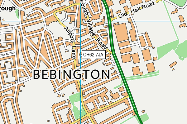 CH62 7JA map - OS VectorMap District (Ordnance Survey)