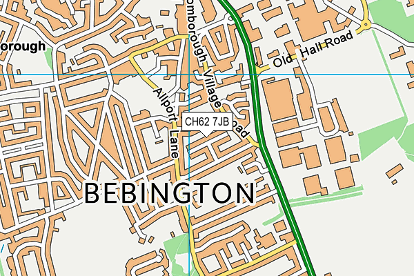 CH62 7JB map - OS VectorMap District (Ordnance Survey)