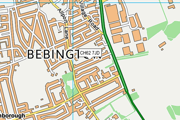 CH62 7JD map - OS VectorMap District (Ordnance Survey)