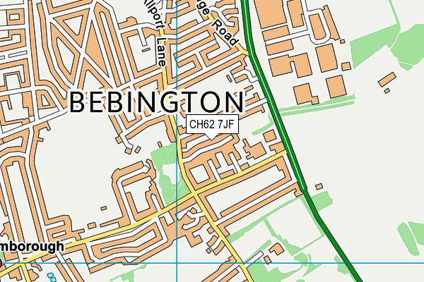 CH62 7JF map - OS VectorMap District (Ordnance Survey)