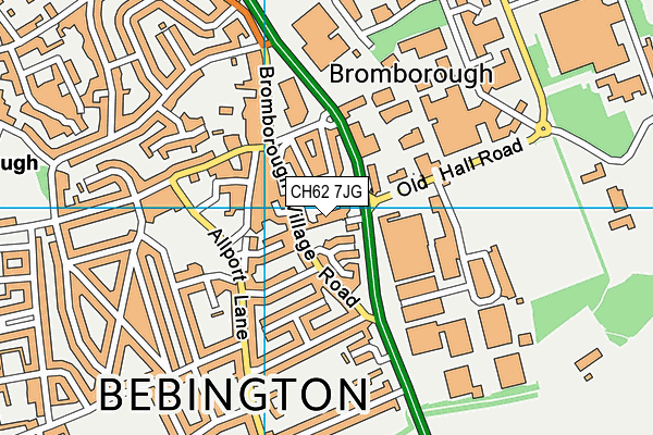 CH62 7JG map - OS VectorMap District (Ordnance Survey)