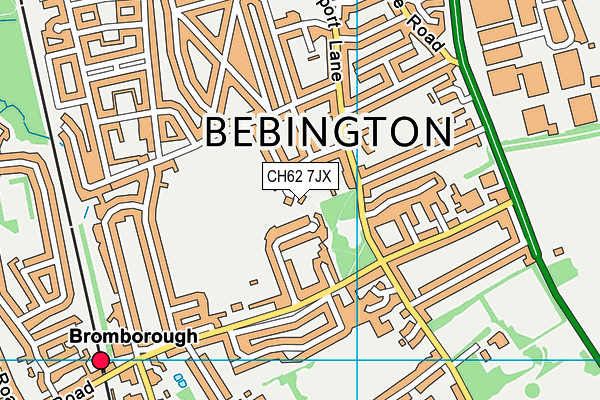 CH62 7JX map - OS VectorMap District (Ordnance Survey)