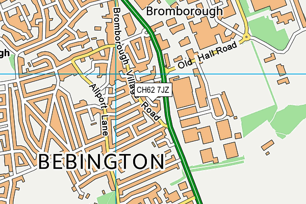 CH62 7JZ map - OS VectorMap District (Ordnance Survey)