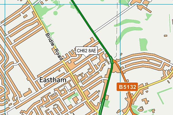 CH62 8AE map - OS VectorMap District (Ordnance Survey)