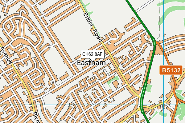 CH62 8AF map - OS VectorMap District (Ordnance Survey)