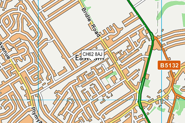 CH62 8AJ map - OS VectorMap District (Ordnance Survey)