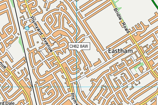 CH62 8AW map - OS VectorMap District (Ordnance Survey)