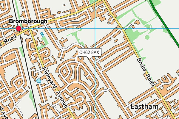 CH62 8AX map - OS VectorMap District (Ordnance Survey)