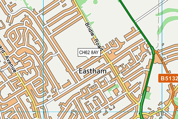 CH62 8AY map - OS VectorMap District (Ordnance Survey)