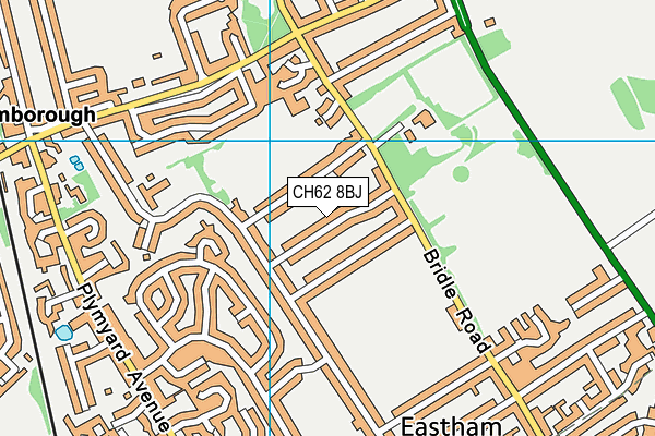 CH62 8BJ map - OS VectorMap District (Ordnance Survey)