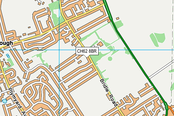 CH62 8BR map - OS VectorMap District (Ordnance Survey)