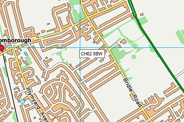 CH62 8BW map - OS VectorMap District (Ordnance Survey)