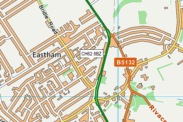 CH62 8BZ map - OS VectorMap District (Ordnance Survey)