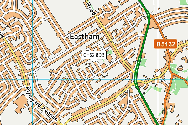 CH62 8DB map - OS VectorMap District (Ordnance Survey)