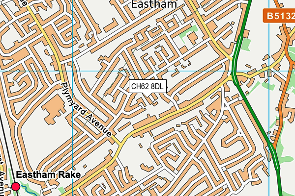 CH62 8DL map - OS VectorMap District (Ordnance Survey)