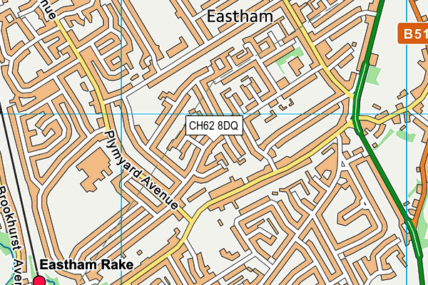 CH62 8DQ map - OS VectorMap District (Ordnance Survey)