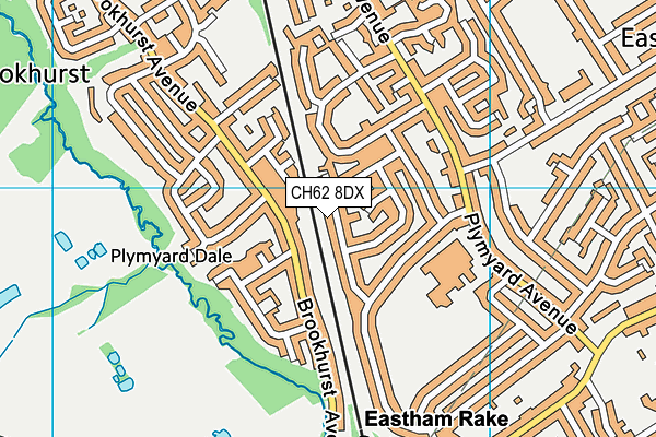 CH62 8DX map - OS VectorMap District (Ordnance Survey)