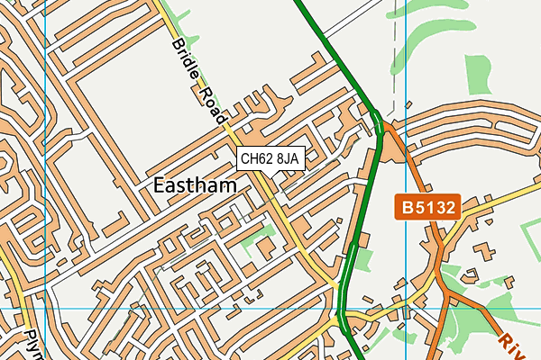 CH62 8JA map - OS VectorMap District (Ordnance Survey)