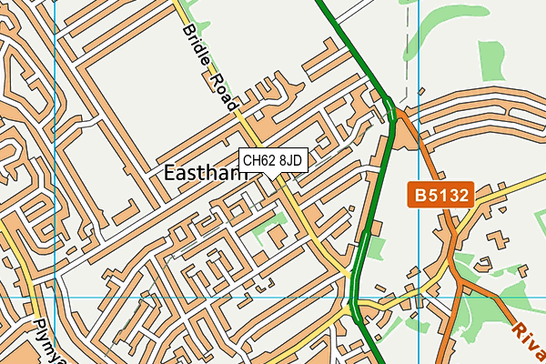 CH62 8JD map - OS VectorMap District (Ordnance Survey)