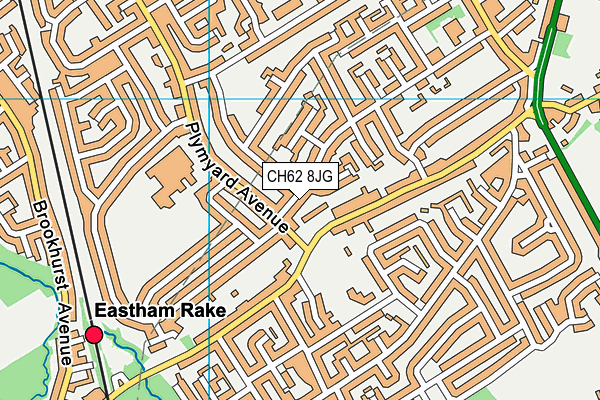 CH62 8JG map - OS VectorMap District (Ordnance Survey)