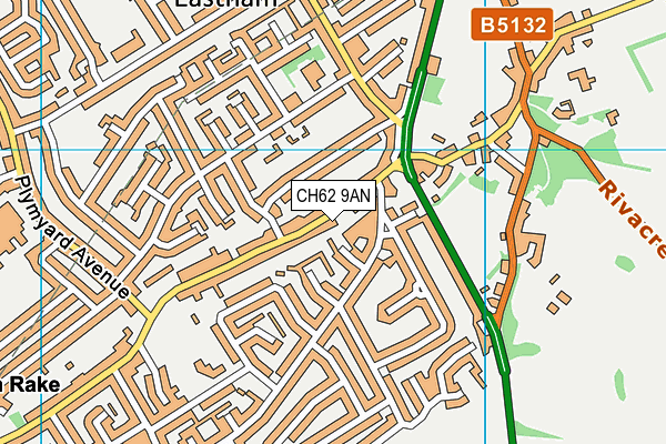 CH62 9AN map - OS VectorMap District (Ordnance Survey)
