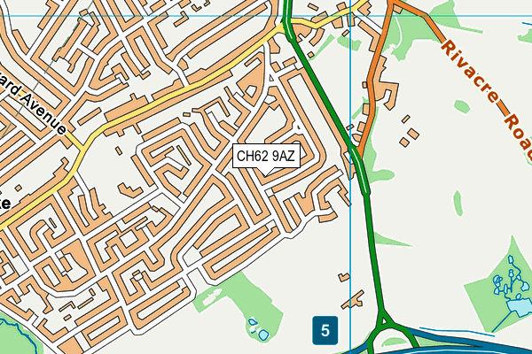 CH62 9AZ map - OS VectorMap District (Ordnance Survey)