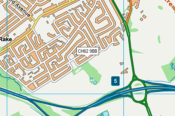 CH62 9BB map - OS VectorMap District (Ordnance Survey)