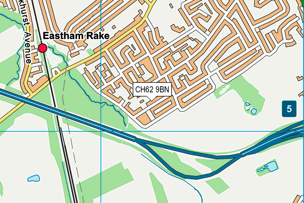 CH62 9BN map - OS VectorMap District (Ordnance Survey)