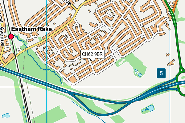 CH62 9BR map - OS VectorMap District (Ordnance Survey)