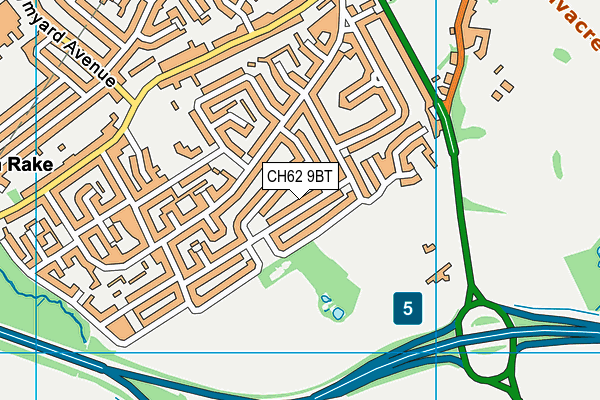 CH62 9BT map - OS VectorMap District (Ordnance Survey)