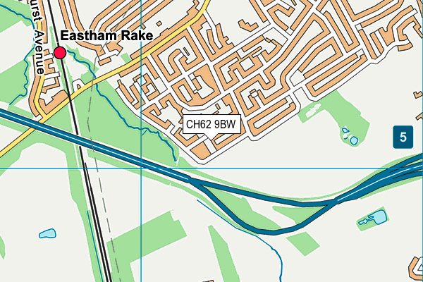 CH62 9BW map - OS VectorMap District (Ordnance Survey)