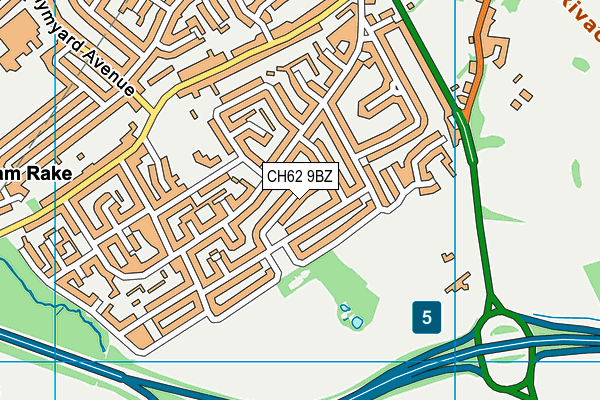 CH62 9BZ map - OS VectorMap District (Ordnance Survey)