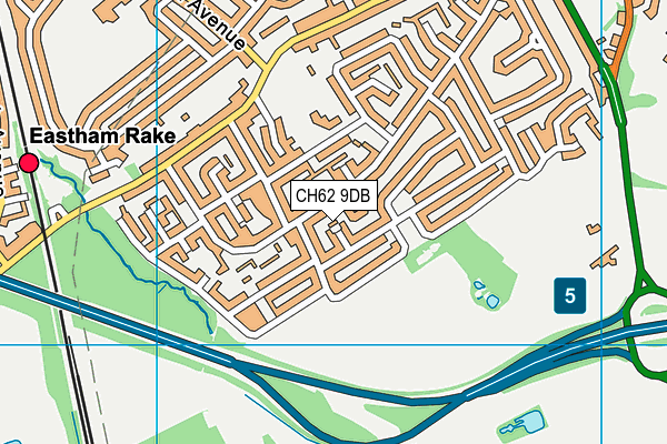 CH62 9DB map - OS VectorMap District (Ordnance Survey)