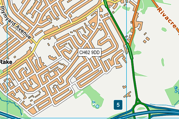 CH62 9DD map - OS VectorMap District (Ordnance Survey)