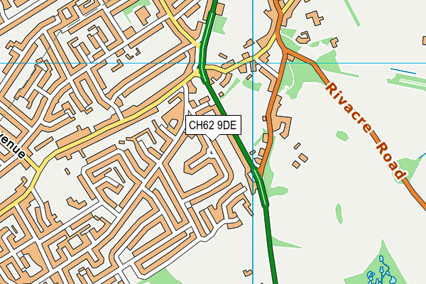 CH62 9DE map - OS VectorMap District (Ordnance Survey)