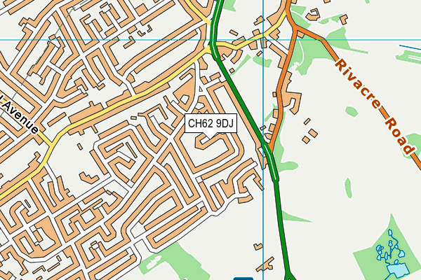 CH62 9DJ map - OS VectorMap District (Ordnance Survey)