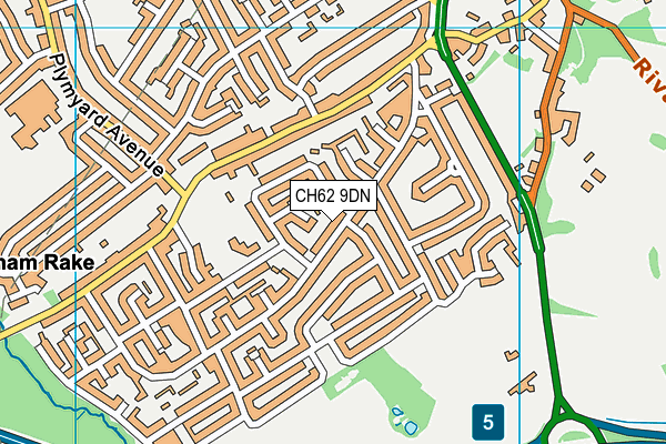 CH62 9DN map - OS VectorMap District (Ordnance Survey)