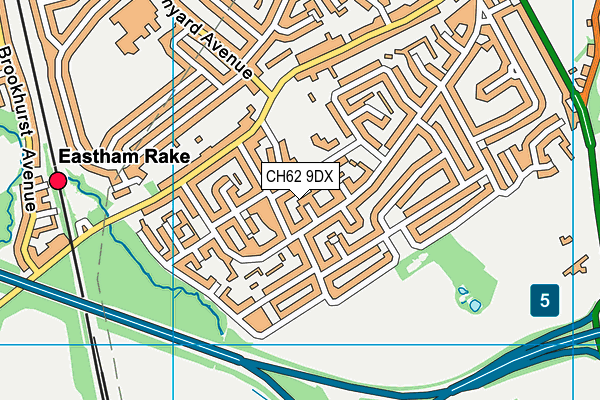 CH62 9DX map - OS VectorMap District (Ordnance Survey)