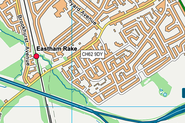 CH62 9DY map - OS VectorMap District (Ordnance Survey)