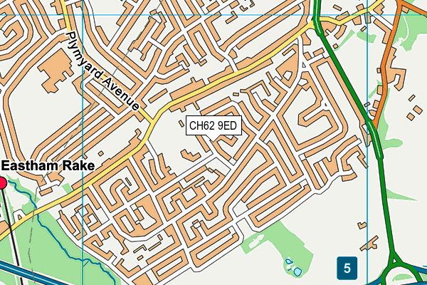 CH62 9ED map - OS VectorMap District (Ordnance Survey)