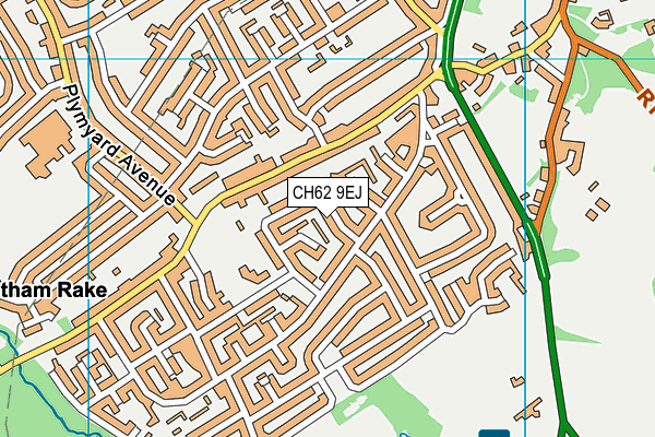 CH62 9EJ map - OS VectorMap District (Ordnance Survey)